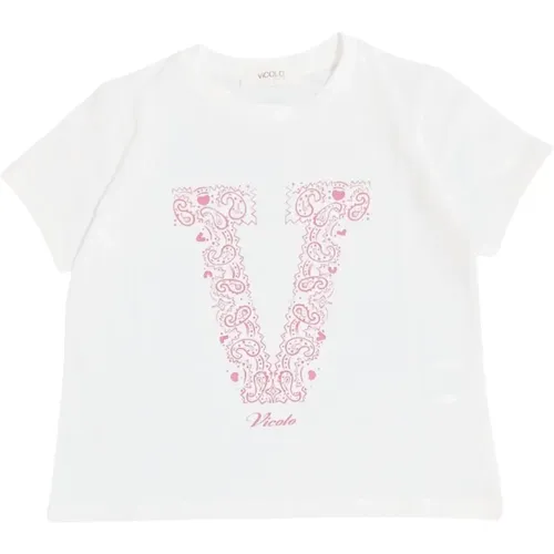 Weißes Kinder T-Shirt mit Logo-Design - ViCOLO - Modalova