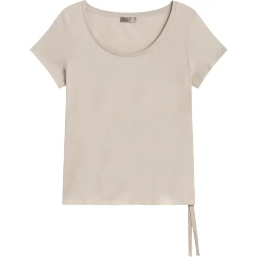 Glam Knit Effect Baumwoll T-shirt , Damen, Größe: S - Herno - Modalova