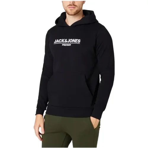 Weicher Baumwoll-Hoodie mit Logoaufdruck - jack & jones - Modalova