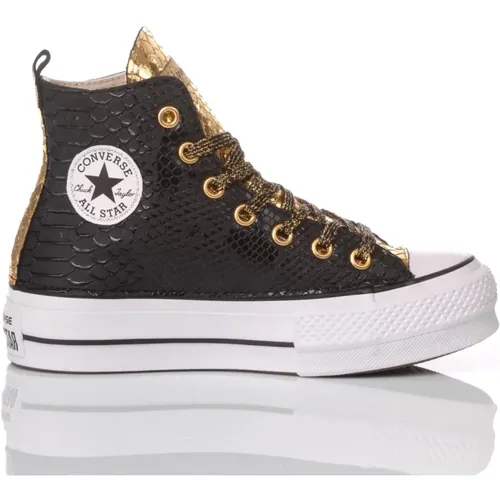 Handgefertigte Schwarze Gold Sneakers , Damen, Größe: 39 1/2 EU - Converse - Modalova
