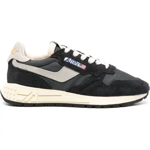 Black/Grey Suede Panelled Sneakers , female, Sizes: 3 UK, 8 UK, 5 UK, 4 UK, 7 UK, 6 UK - Autry - Modalova