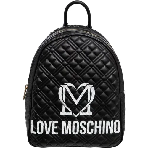 Multicolour Logo Backpack with Zip Closure , female, Sizes: ONE SIZE - Love Moschino - Modalova