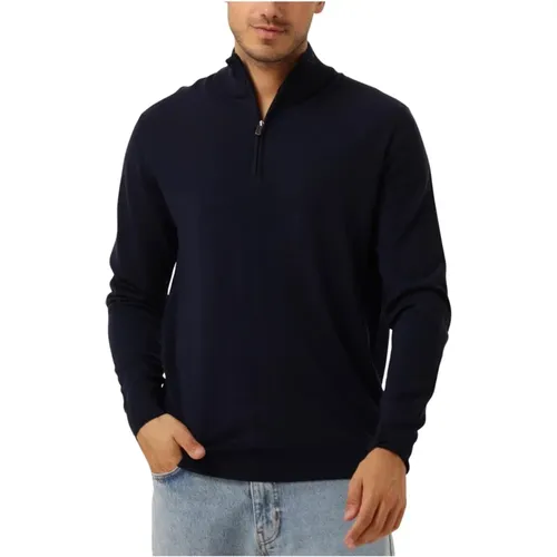 Marineblauer Half Zip Pullover Pullover , Herren, Größe: L - Profuomo - Modalova