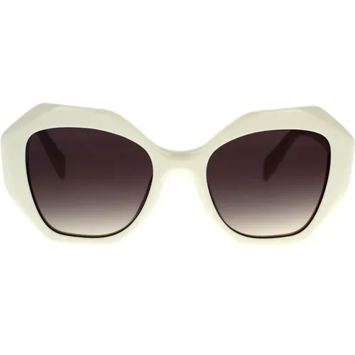 Irregular Shape Sunglasses with Frame and Gray Lenses , unisex, Sizes: 53 MM - Prada - Modalova