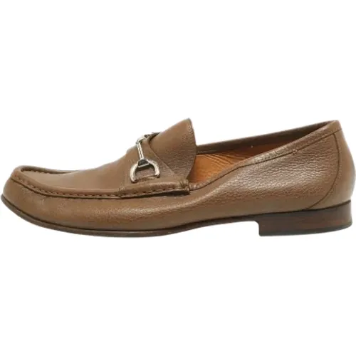 Pre-owned Leather flats , male, Sizes: 10 1/2 UK - Gucci Vintage - Modalova