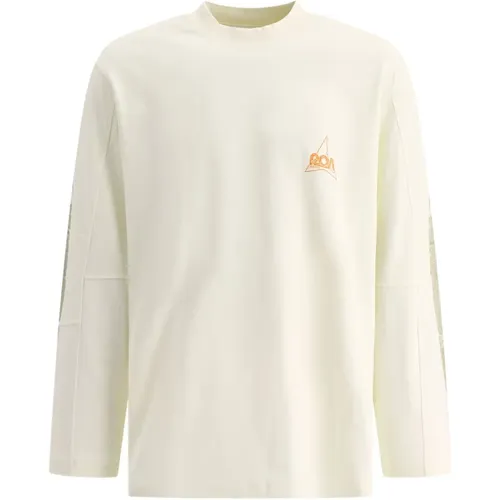 Grafisches Langarm T-Shirt , Herren, Größe: XL - ROA - Modalova