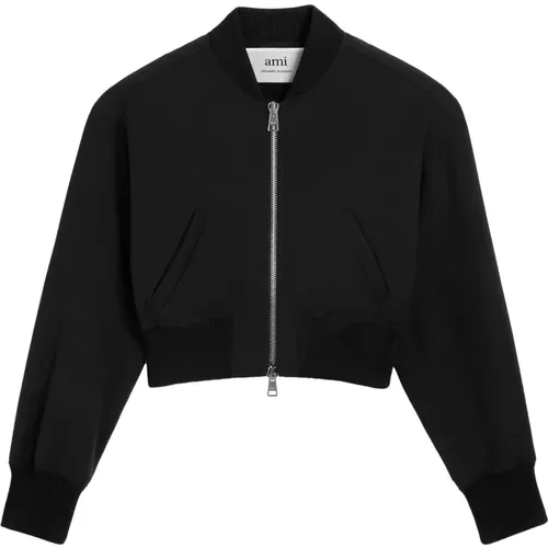 Casual Schwarze Bomberjacke - Ami Paris - Modalova