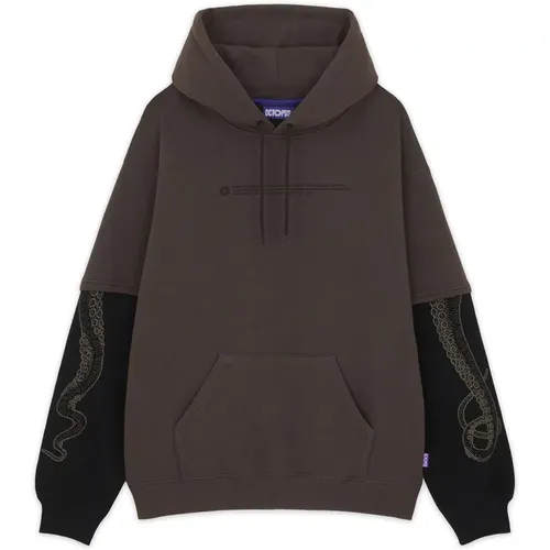 Brauner Logo Overhoodie Baumwolle Männer , Herren, Größe: S - Octopus - Modalova