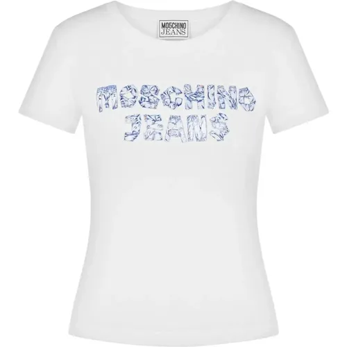 Weiße T-Shirts und Polos , Damen, Größe: S - Moschino - Modalova