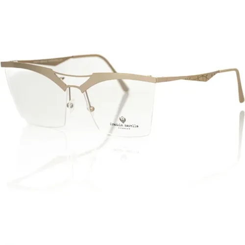 Clubmaster Brille Braun Glitzer Metall , Damen, Größe: ONE Size - Frankie Morello - Modalova