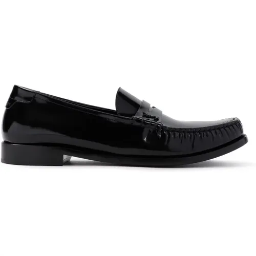 Klassischer Schwarzer Loafer Mokassin , Herren, Größe: 44 1/2 EU - Saint Laurent - Modalova