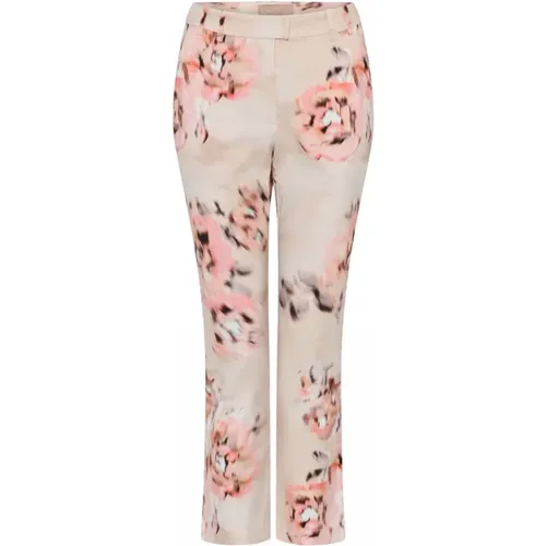 Flare Leg Pants with Abstract Flowers , female, Sizes: L - Gustav - Modalova