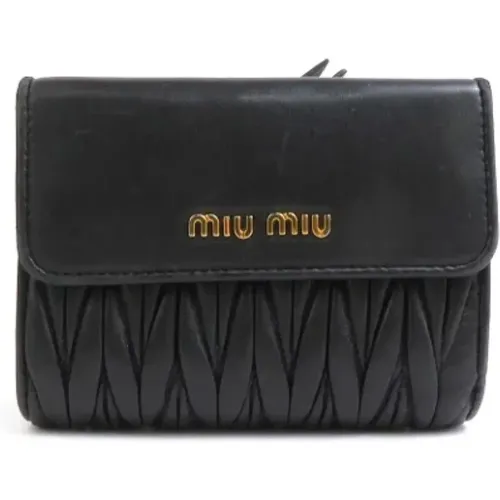 Pre-owned Leather wallets , female, Sizes: ONE SIZE - Miu Miu Pre-owned - Modalova