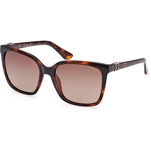 Polarisierte Havana Sonnenbrille , Damen, Größe: 57 MM - Guess - Modalova