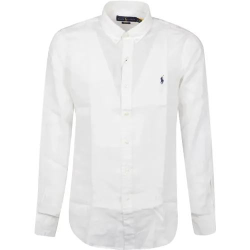 Weißes Langarm-Sportshirt , Herren, Größe: M - Polo Ralph Lauren - Modalova