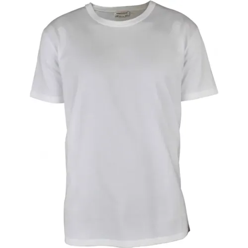 Weiße Baumwoll-T-Shirt mit Logo Inschrift , Herren, Größe: M - alexander mcqueen - Modalova