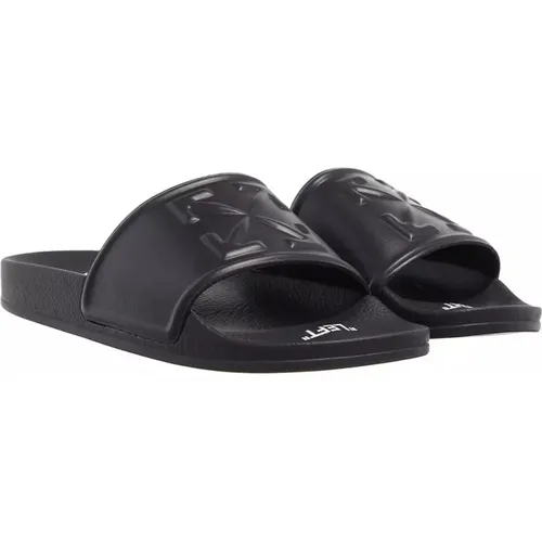 Schwarze Pfeil Pool Slider , Damen, Größe: 41 EU - Off White - Modalova