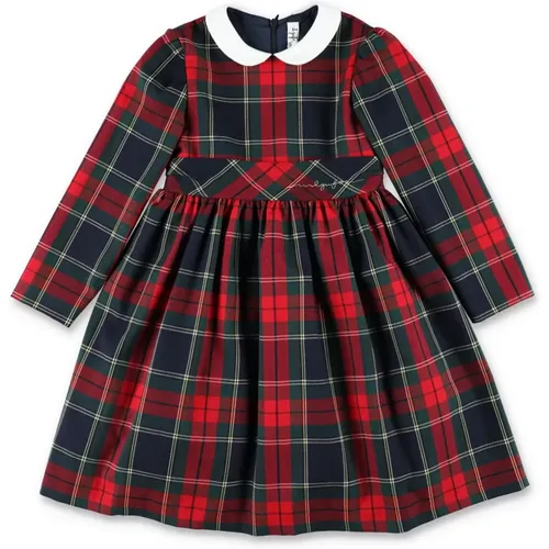 Empire-Stil Tartan Kleid mit Tüllvolant - Il Gufo - Modalova