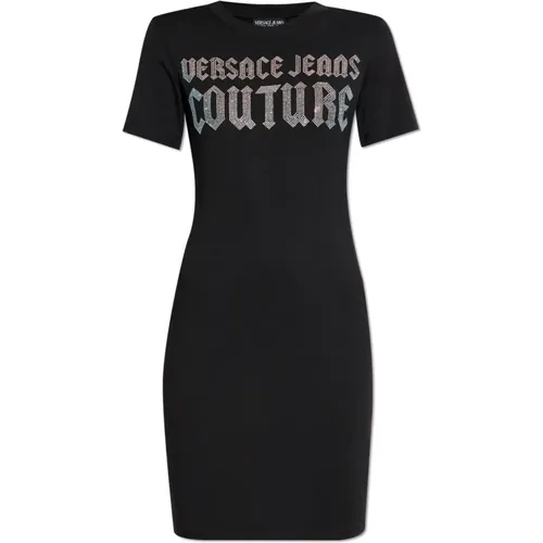 Logo Kleid , Damen, Größe: S - Versace Jeans Couture - Modalova