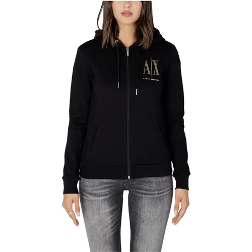 Schwarzer Damen Sweatshirt , Damen, Größe: L - Armani Exchange - Modalova