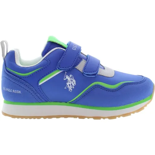 Sportliche Blaue Kinderschuhe mit Riemen - U.S. Polo Assn. - Modalova