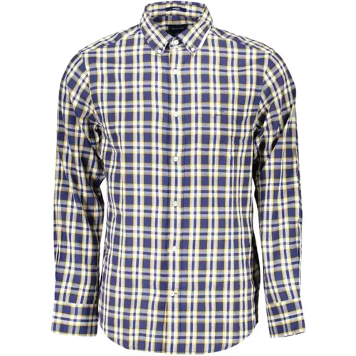 Klassisches Blaues Baumwoll-Button-Down-Hemd - Gant - Modalova