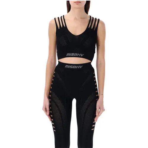 Schwarzes Mesh Crop Top Aw24 , Damen, Größe: Xs/S - MISBHV - Modalova