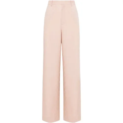 Rosa Woll-Twill-Hose mit GG-Monogramm - Gucci - Modalova