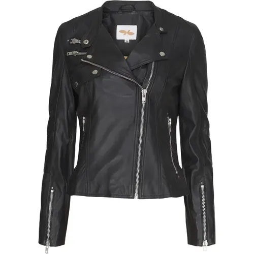 Leather JKT with Back Panel 10854 , female, Sizes: XL - Btfcph - Modalova