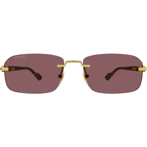 Rectangular Sunglasses Brown Fall Winter Collection , male, Sizes: 56 MM - Gucci - Modalova