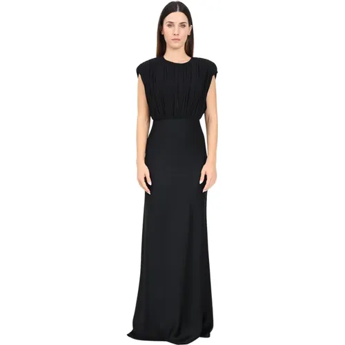 Schwarzes Langes Kleid Elegant Herbst Winter , Damen, Größe: XS - Max Mara - Modalova