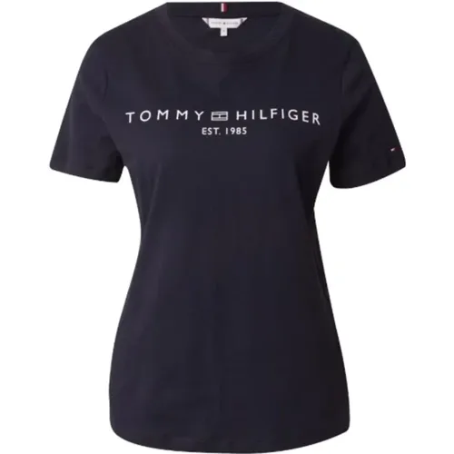 Damen Logo T-Shirt , Damen, Größe: M - Tommy Hilfiger - Modalova