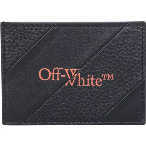 Grained Texture Card Case , male, Sizes: ONE SIZE - Off White - Modalova