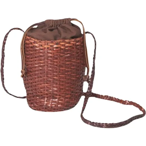 Braided Leather Mini Bucket Bag , female, Sizes: ONE SIZE - Barena Venezia - Modalova