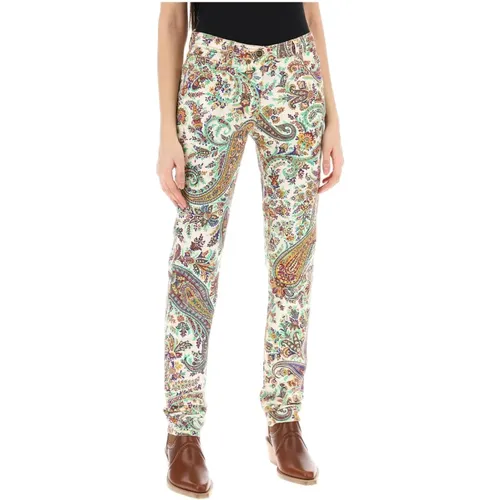 Paisley Slim Fit Denim Jeans , Damen, Größe: W28 - ETRO - Modalova