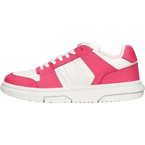 Rosa Low Top Skate Sneakers , Damen, Größe: 36 EU - Tommy Jeans - Modalova