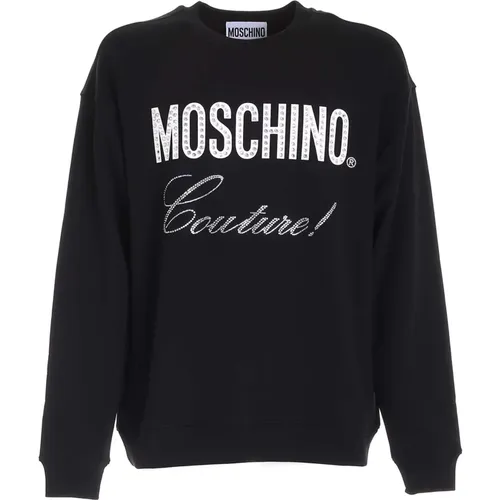 Crystal Logo Sweatshirt , male, Sizes: L - Moschino - Modalova