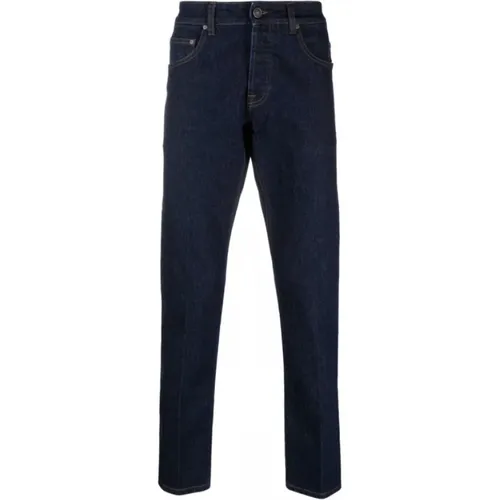 Indigo Blaue Jeans mit Logo Patch , Herren, Größe: W32 - Lardini - Modalova