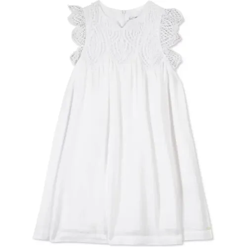 Weiße Ärmellose A-Linie Kleid mit Spitze - Tartine et Chocolat - Modalova