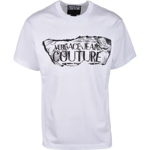 Baumwoll-T-Shirt mit Stilvollem Design - Versace Jeans Couture - Modalova