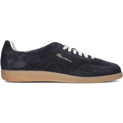 Suede Sneakers , male, Sizes: 7 UK - Santoni - Modalova