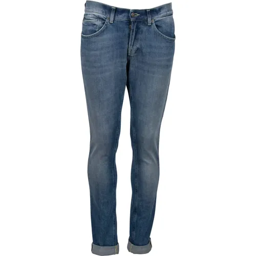 Blaue Skinny Fit Jeans Hergestellt in Italien , Herren, Größe: W38 - Dondup - Modalova