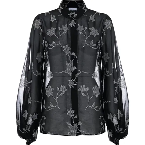Elegante Bluse mit Transparenten Details , Damen, Größe: S - Kocca - Modalova