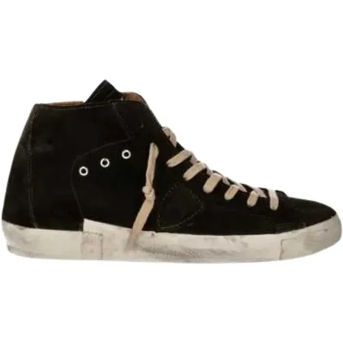 Suede High Top Sneakers Eco Fur Interior , male, Sizes: 10 UK, 11 UK, 7 UK, 9 UK, 8 UK - Philippe Model - Modalova