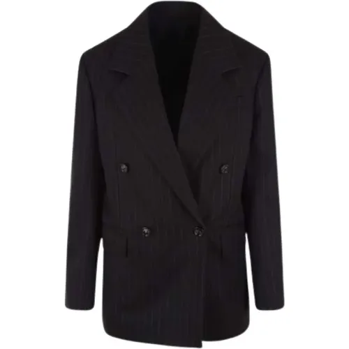Oversize Double-Breasted Wool Jacket with White Stripes , female, Sizes: 2XS, 3XS - Bottega Veneta - Modalova