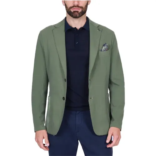 Grüner Jersey Stretch Blazer Jacke , Herren, Größe: XL - BOB - Modalova