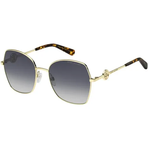Gold Havana Sonnenbrille mit Grauen Azure Gläsern , unisex, Größe: 57 MM - Marc Jacobs - Modalova