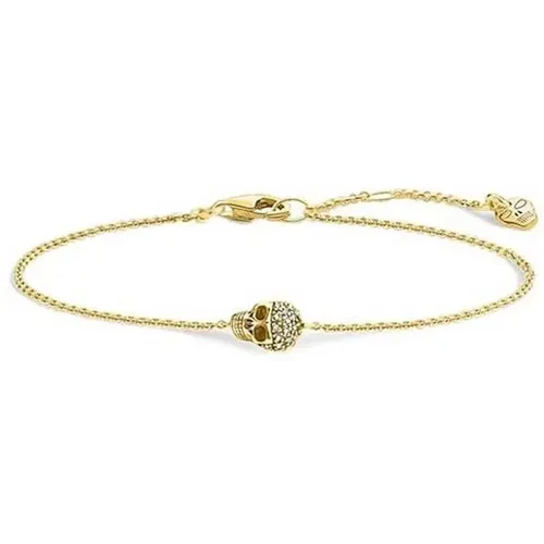 Skull Diamond Gold Bracelet , female, Sizes: ONE SIZE - Thomas Sabo - Modalova