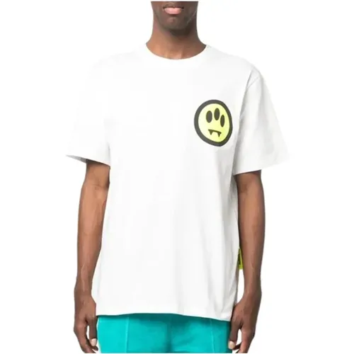 Weißes Kurzarm-Logo-T-Shirt , Herren, Größe: XL - Barrow - Modalova