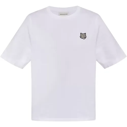 T-Shirt mit Logo , Damen, Größe: S - Maison Kitsuné - Modalova